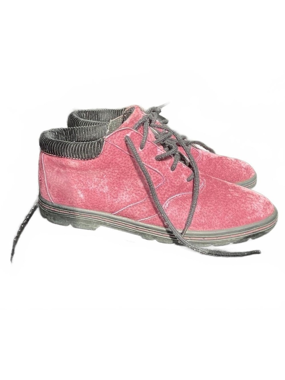 Vintage LA Gear Pink Suede Hiking Boots with Black Trim